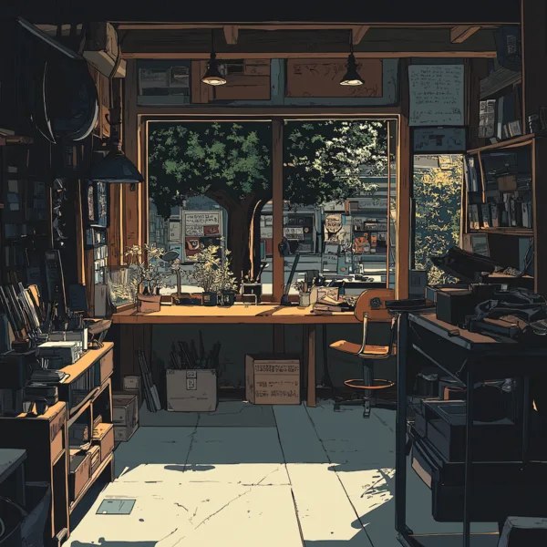 ichteebeuteldas in 80s comic book stlye The interior of a cozy 1e501298 69bf 41ae a774 efe5a4c51646